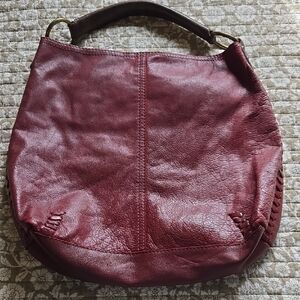 Lucky Brand Burgundy Leather Hobo Bag